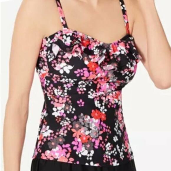 Island Escape Ditzy Daze Pink Floral Tankini Top Small - Picture 9 of 9